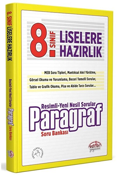Editör Yayınevi Editör 8.sınıf Resimli Yeni Nesil Sorularla Paragraf Premier ...