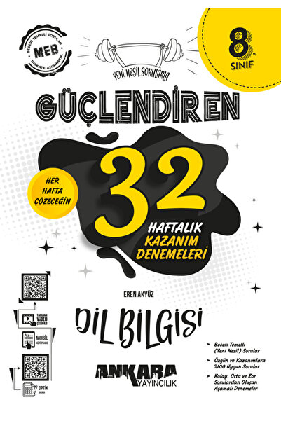 Ankara Yayıncılık Ankara 2025 8. Sınıf Dil Bilgisi Güçlendiren 32 Haftalık De...