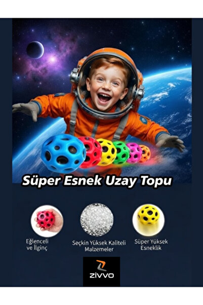 Zivvo Orjinal Kalite Yüksek Zıplayan Top Moon Ball Uzay Topu I 60 gram Kutulu...