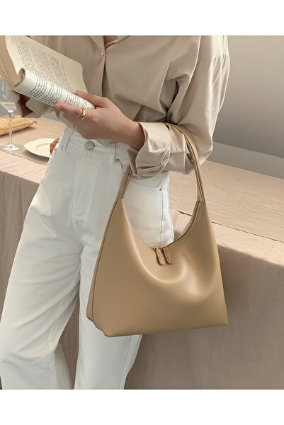 Nudia Τσάντα χειρός και ώμου Loop Vintage με διπλό φερμουάρ, βιζόν