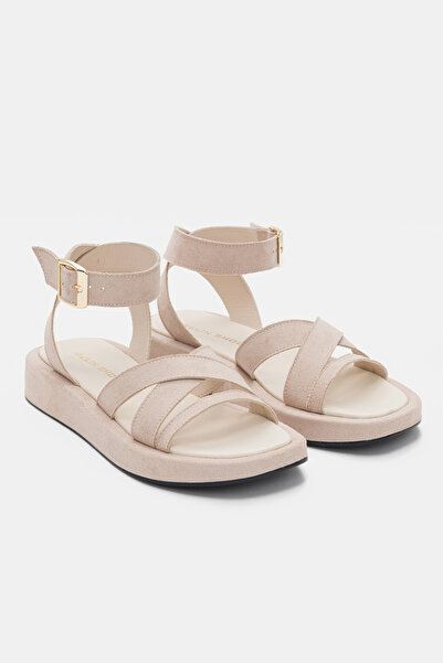 selin shoes Γυναικεία σανδάλια Doren με λεπτομέρεια μονής και μπροστινής χιασ...