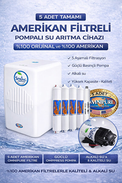 Spring Water Aquaguard 8 Litre Pompalı Yüksek Kaliteli Abd Ürünü Omnipure Fil...