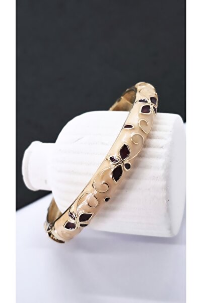 Serenity Gold Embroidered Colorful Satin Enameled Brass Plated Zamak Bracelet