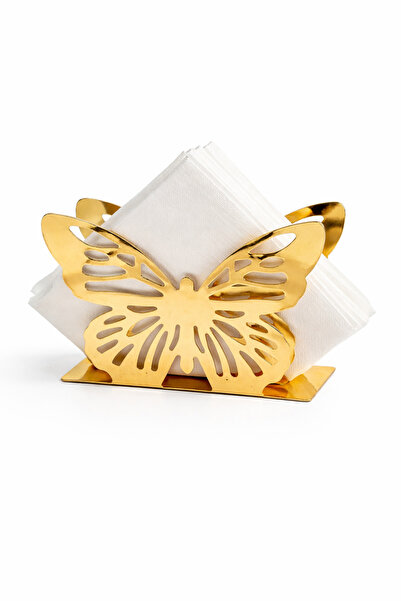 OEM Θήκη για χαρτοπετσέτες τραπεζιού, χρυσό μέταλλο, σχέδιο πεταλούδας, κομψό...