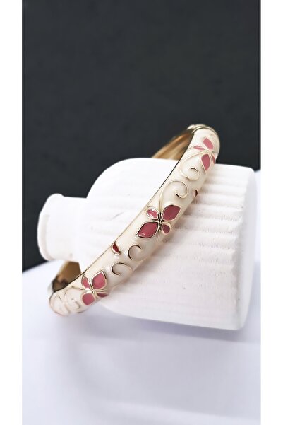 Serenity Gold Embroidered Colorful Satin Enameled Brass Plated Zamak Bracelet