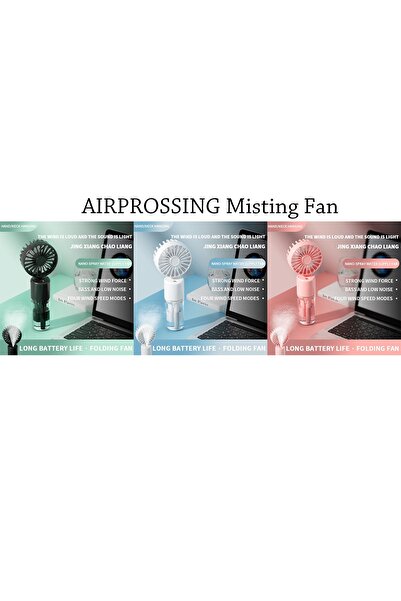 JUNGLEE Mor Mini Fan Şarjlı El Fanı Su Püskürtmeli Mini Klima Fan Vantilatör