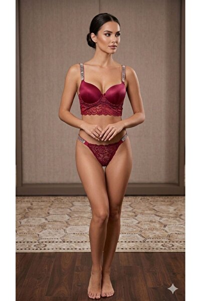 m mlinda Γυναικείο Σετ Σουτιέν με Πέτρινο Στράπλες από Μικρούχρηστο Υφασμάτιν...