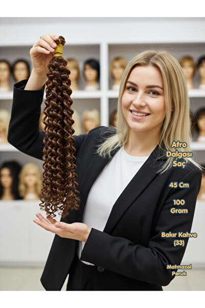 My Hair Türkiye Afro Dalgası Saç Bakır Kahve 45 Cm 100 Gram