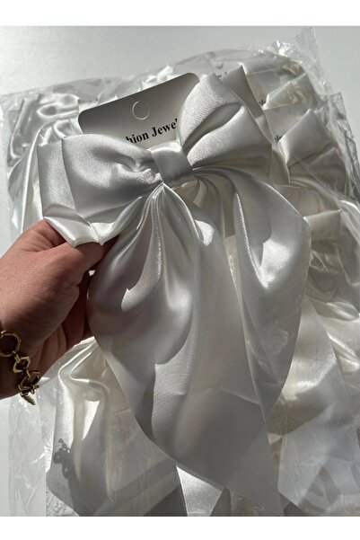 pure age Γυναικεία αυτόματη αγκράφα με μακρύ φιόγκο (ΛΕΥΚΟ)