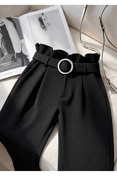 Kemerli Palazzo Yüksek Bel Pantolon