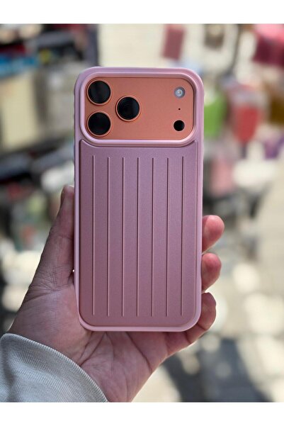 EFCASE Iphone 17 Pro Max Uyumlu Çizgili Valiz Desenli Premium Kılıf