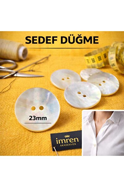 İMREN AKSESUAR Düğme Hakiki Sedef 23 Mm 10 Adet