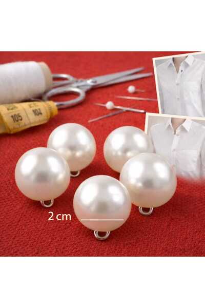 İMREN AKSESUAR Κουμπί Πέρλα 2 εκ. 1 Συσκευασία 5 Τεμάχια