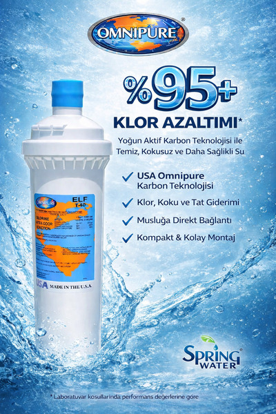 Omnipure ELF T-40 Banyo Karbon Duş Filtresi - Musluğa Kolay Montaj – Yoğun Karbon Filtre Teknolojisi