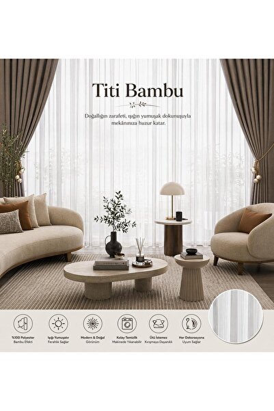 Tül Shop Petek Üstü Titi Bambu Ketenimsi Boru Pileli Dökümlü Ütü Sevmez Kırış...