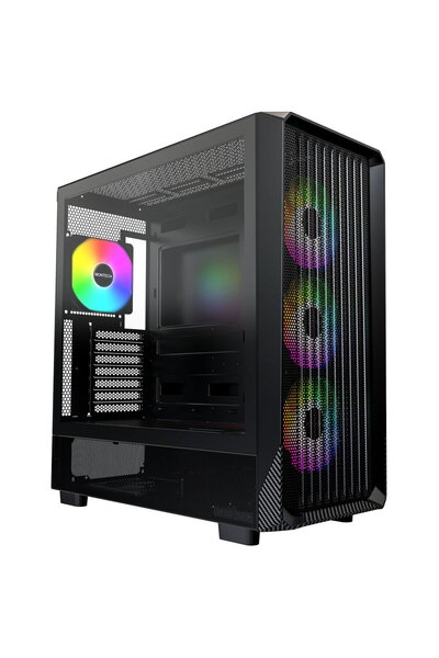MONTECH Carcasa PC X5 PC-Gehäuse, Midi-Tower, E-ATX, ARGB, Tempered Glass - s...