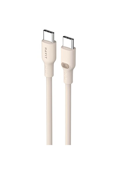 Havit CB6284 - USB Type C to USB Type C cable, 2.0 m (beige)