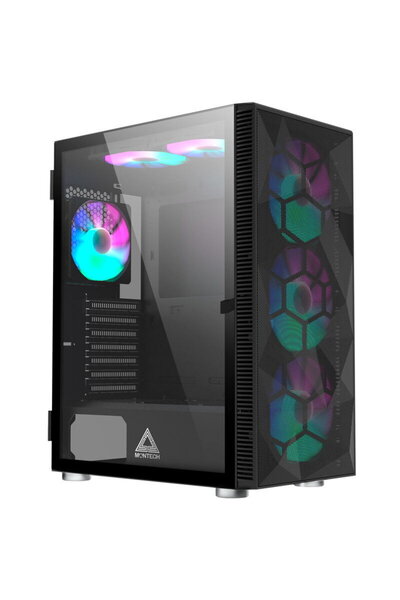 MONTECH Carcasă X3 Mesh, far, ATX, mesh, sticlă securizată, ARGB (negru)