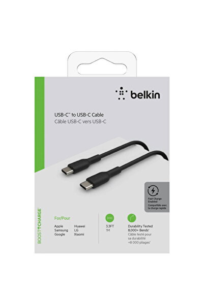 Belkin Cablu Date USB-C/USB-C Cable 1m PVC, black CAB003bt1MBK