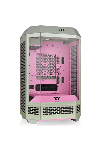 THERMALTAKE Carcasa PC The Tower 300 (verde deschis/roz, sticlă securizată)