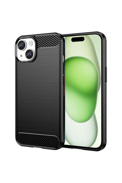 Techsuit Carcasă pentru iPhone 15 Plus - Techsuit Carbon Silicone - Negru