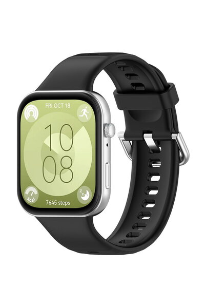 Techsuit Curea pentru Huawei Watch Fit 3 - Curea de ceas 24mm (W061) - Negru