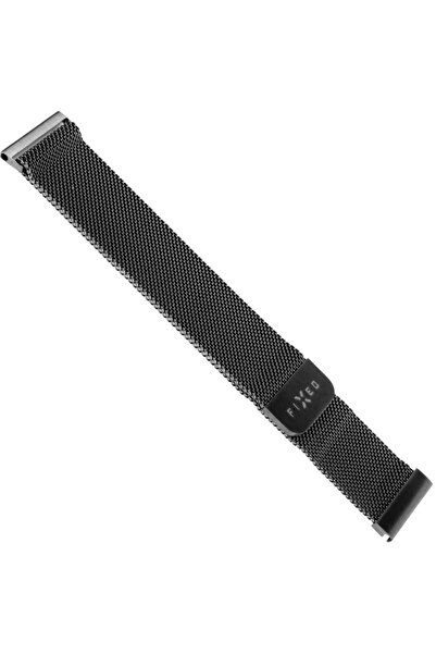 FIXED Curea tip plasă pentru Smartwatch, cu eliberare rapidă, 18mm, Negru