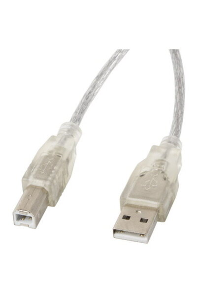 Lanberg Cablu USB A la USB B CA-USBA-12CC-0050-TR Transparent 5 m (5 m)