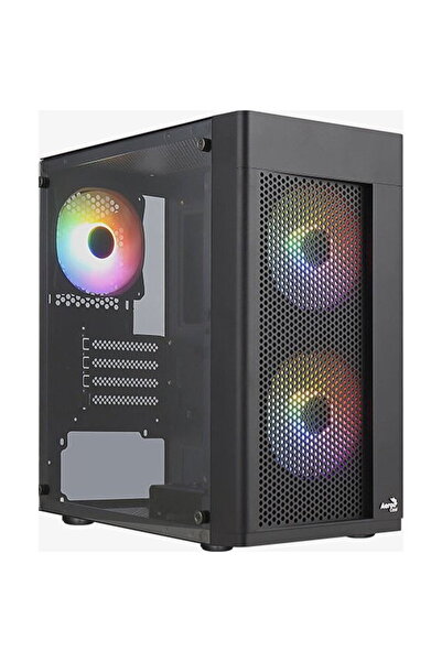 AEROCOOL Carcasă Hexform V2 RGB, fără sursă de alimentare, MicroATX, neagră