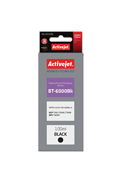 ActiveJet Cartuș de cerneală pentru Brother BT-6000BK, ActiveJet, 100 ml, Negru