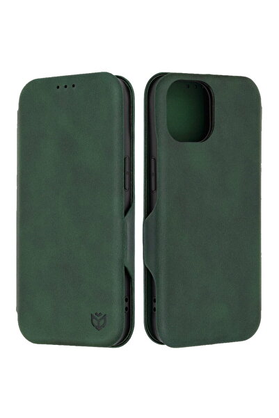 Techsuit Husă portofel Techsuit Safe Plus pentru iPhone 15, verde