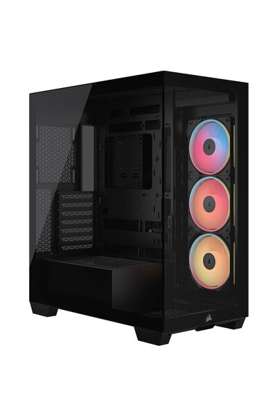 Corsair Carcasa PC Carcasa 3500X LXR LINK Mid-Tower cu sticlă securizată, Negru