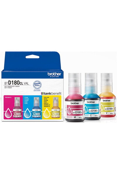 Brother Cartus Imprimanta BTD180CLVAL Ink Bottles, Value Pack, C/M/Y