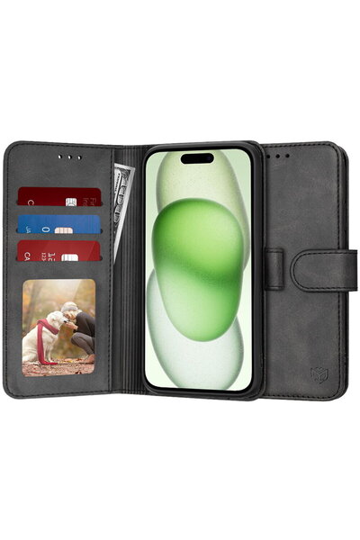 Techsuit Husă pentru iPhone 15 Plus - Techsuit Diary Book - Neagră