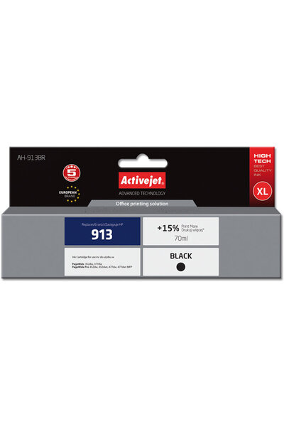 ActiveJet Cartuș de cerneală AH-913BR, 70 ml, negru