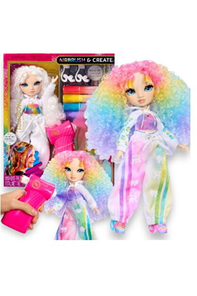 MGA Păpușă Rainbow High Airbrush Create, alb, set cu aerograf și 6 markere, 2...