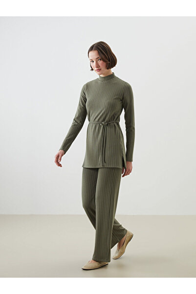 LC Waikiki Nevavm Textured Women's Trousers with Elastic Waist