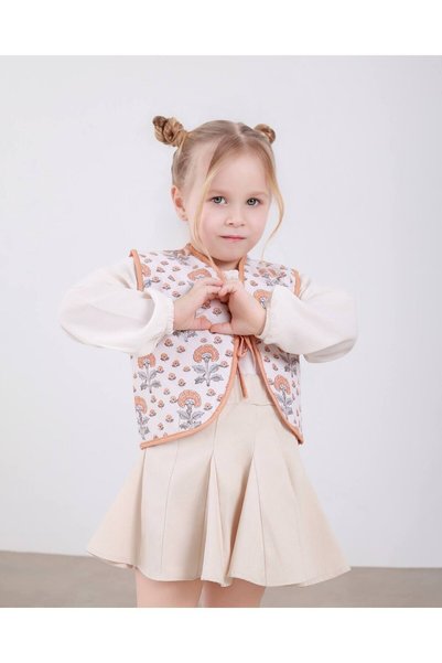 Sweet Luna Quilted Vest Set 3-Piece Gabardine Set