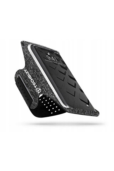 Techsuit Bandă de braț pentru telefon max 6.5" - Techsuit (TH10) - Gri / Alb