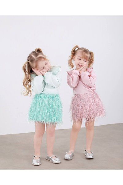 Sweet Luna Poplin Shirt Fringed Skirt Set