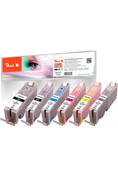 Peach Cartus Compatibil Inlocuitor Pentru Canon PGI-550XL/CLI-551XL Multi-6-Pack