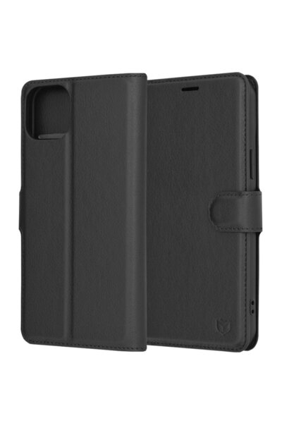 Techsuit Husă pentru iPhone 15 Plus - Techsuit Folio din piele - Neagră