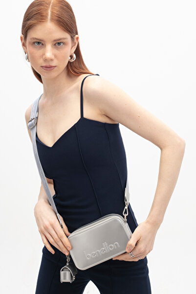 United Colors of Benetton Benetton Women Crossbody Bag Silver Bnt1704