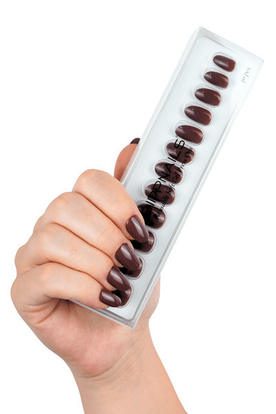 Dippnails Brownie Jel Takma Tırnak Tekrar Kullanılabilir Oval Manikür Seti 30...