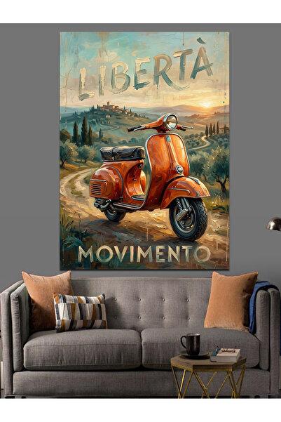Artmeg Călătoria Libertății cu scuterul portocaliu - Pânză decorativă - Tablo...