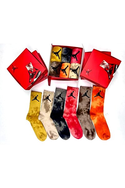 JORDAN Σετ 6 ζευγαριών πολύχρωμων καλτσών υψηλής ποιότητας, αθλητικού στυλ un...