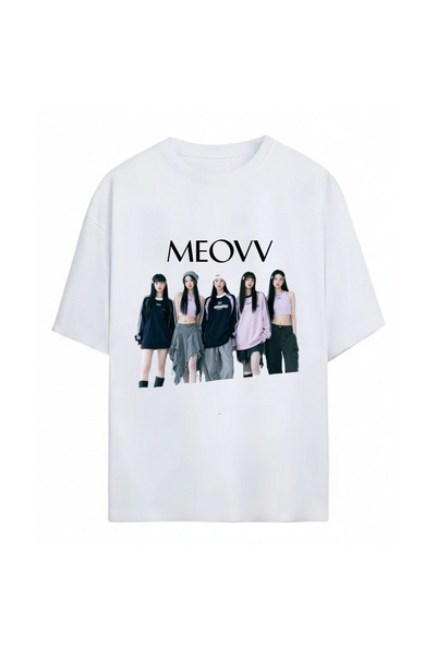 SVART WEAR تي شيرت Meovv K-Pop للجنسين كبير الحجم مصنوع من القطن بنسبة 100%