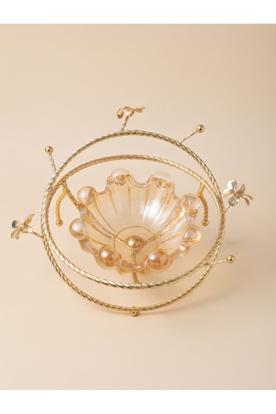 Decovio Golden Rose Presentation Bowl Candy Bowl Turkish Delight Bowl