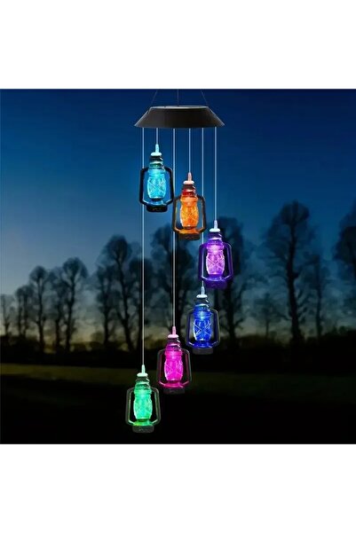 YENİTECH Güneş Enerjili Lamba LED Asılı Fener Su Geçirmez Bahçe Avlu Veranda Dekoratif Renk Değiştiren Işık