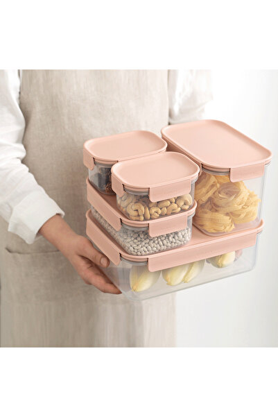 locknlock Classic Plus Square Food Container 1.25L (PACK of 2) – Pink, Airtight & BPA-Free